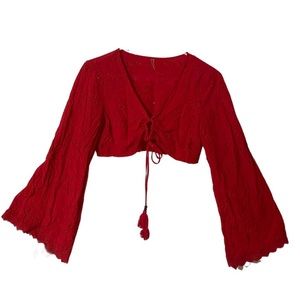 Bohemian Red Cropped Top